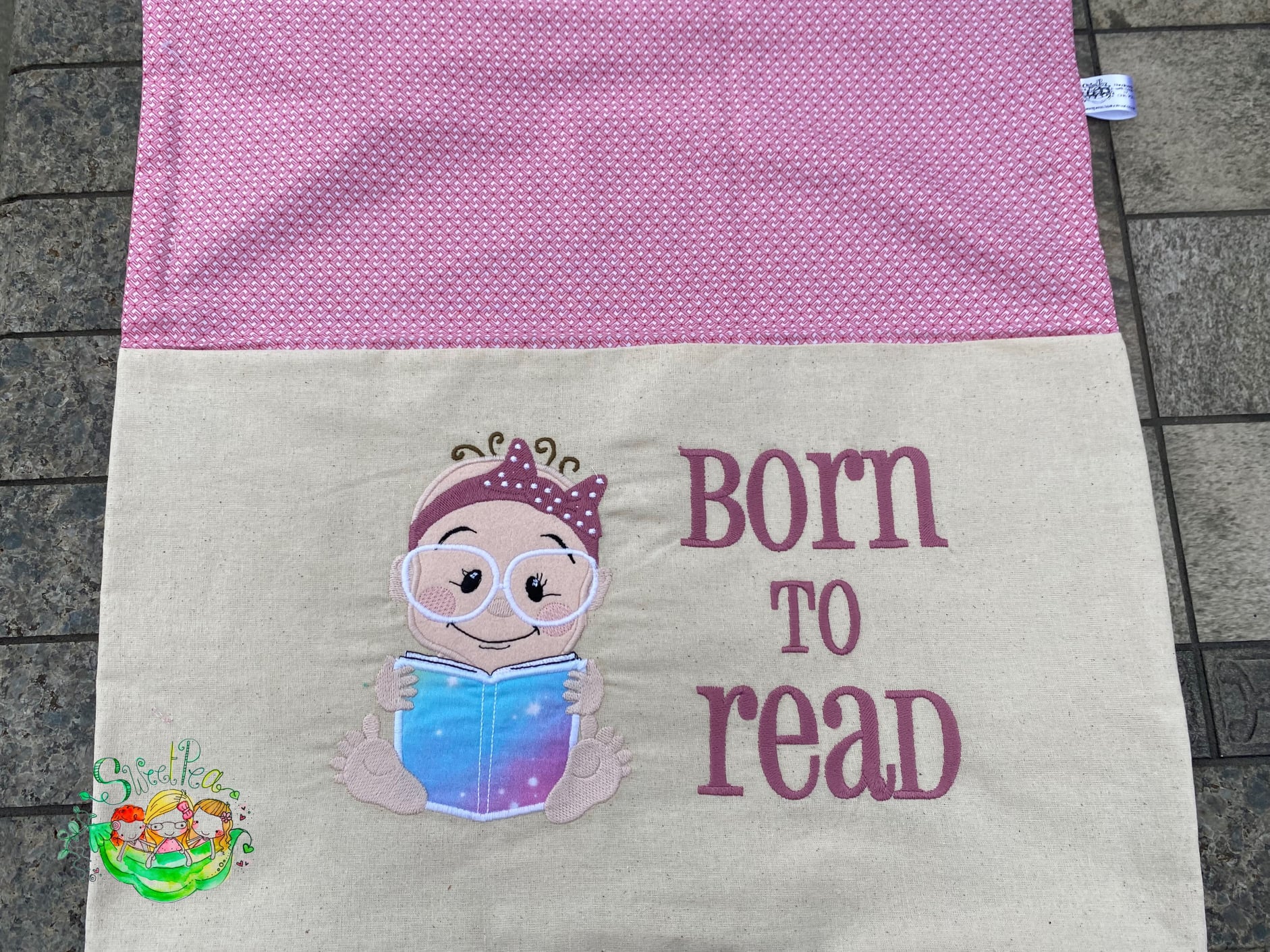 Sweetpea's Handmade Reading Cushion Collection - Baby Girl Born to Read