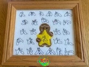 Sweetpea's Handmade Embroidered Frame Collection - British Sign Language