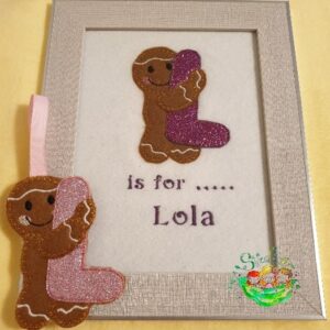 Sweetpea's Handmade Embroidered Frame Collection - Alphabet Ginger