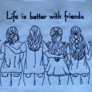 Sweetpea's Handmade Embroidered Frame Collection - Life is Better with Three Friends