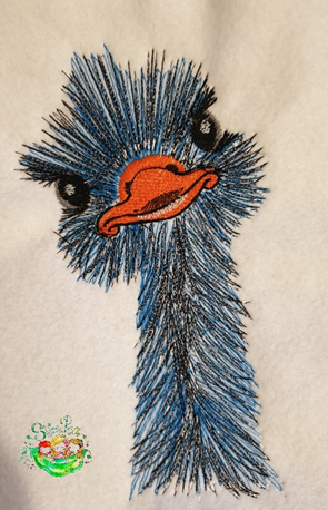 Sweetpea's Handmade Embroidered Frame Collection - Ostrich Male