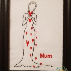 Sweetpea's Handmade Embroidered Frame Collection - Mum Hearts