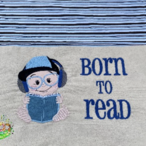 Sweetpea's Handmade Reading Cushion Collection - Baby Boy Born to Read