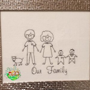 Sweetpea's Handmade Embroidered Frame Collection - Stick Family