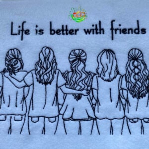 Sweetpea's Handmade Embroidered Frame Collection - Life is Better with Four Friends