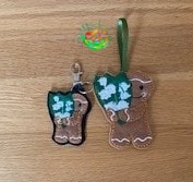 Sweetpea's Handmade Gingerbread Flower Key Fob Collection - May Lily of the Valley