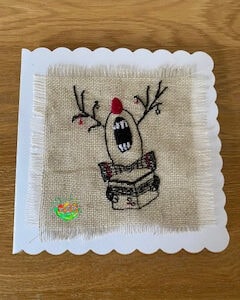 Sweetpea's Handmade Card Collection - Christmas Carolling Reindeer