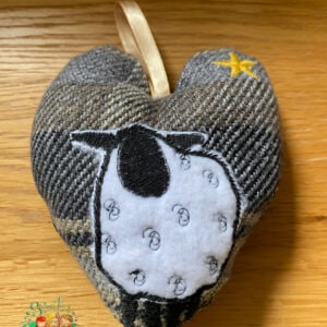 Sweetpea's Handmade Hanging Heart Decoration Collection - Cute Sheep