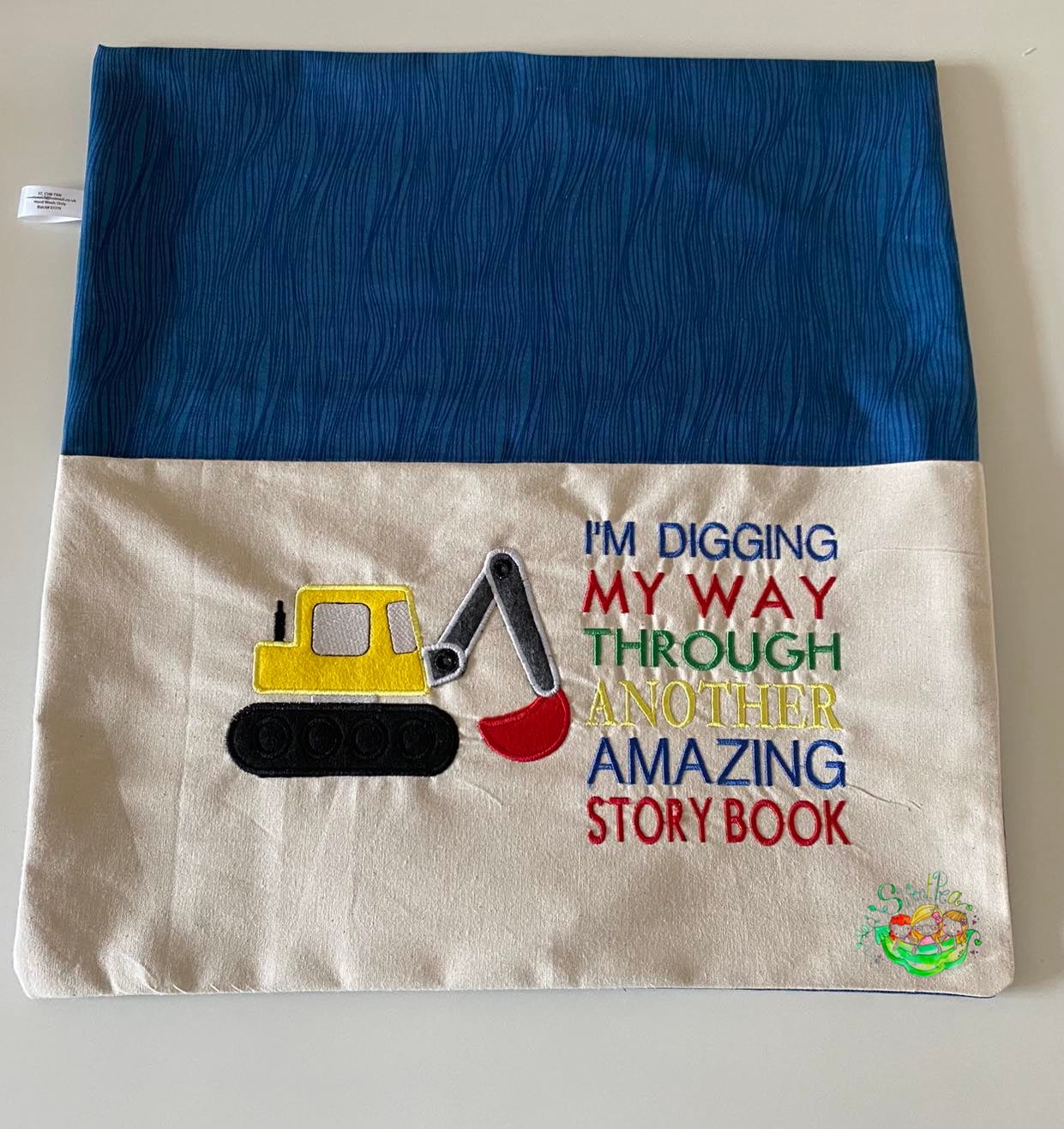 Sweetpea's Handmade Reading Cushion Collection - Digger Construction