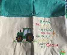 Sweetpea's Handmade Reading Cushion Collection - Green Tractor 2 Book by Book