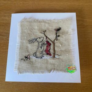 Sweetpea's Handmade Card Collection - Christmas Winter Rabbit and Stocking