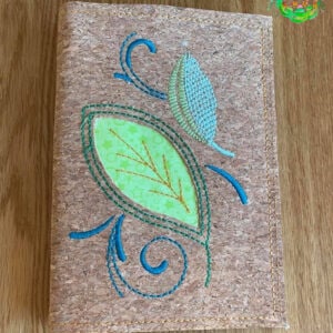 Sweetpea’s Handmade Reverse-Appliqué Notebook Collection - Leaf and Swirl