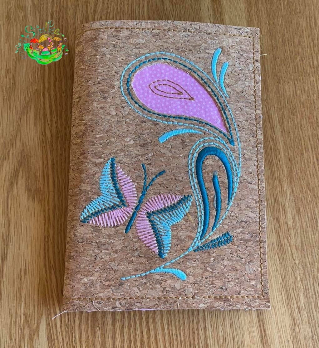 Sweetpea’s Handmade Reverse-Appliqué Notebook Collection – Butterfly and Leaf Design