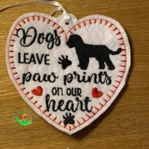 Sweetpea's Handmade Pet Heart Hanger Collection - Dogs Leave Pawprints On Our Heart