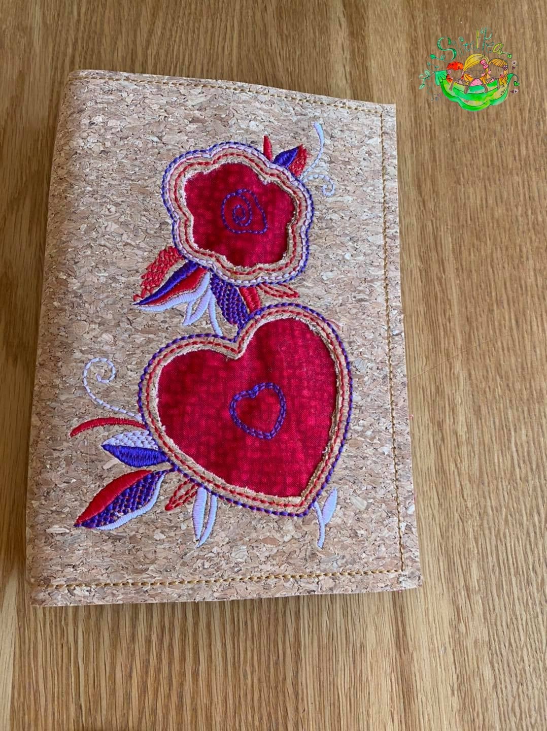 Sweetpea’s Handmade Reverse-Appliqué Notebook Collection – Heart and Blossoms
