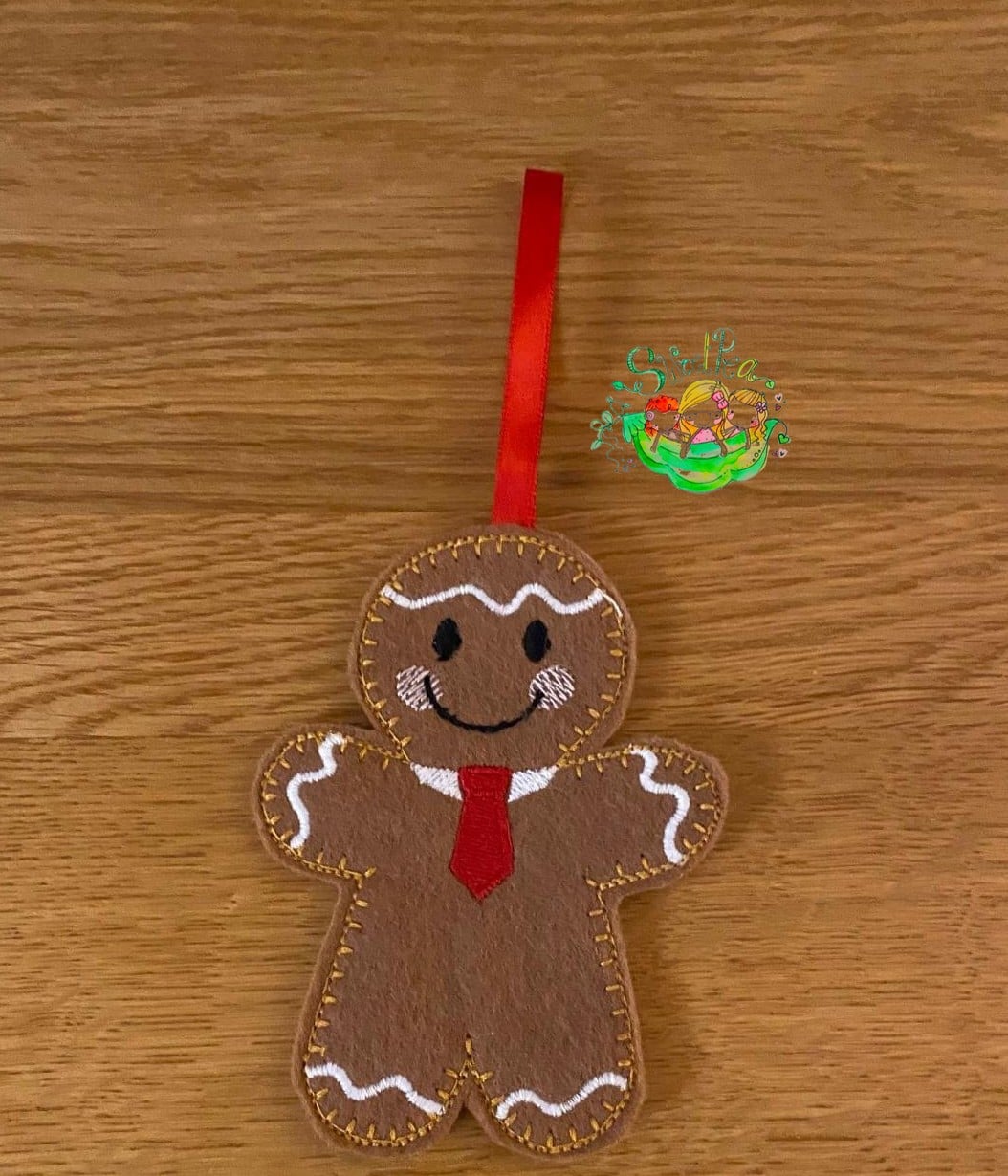 Sweetpea’s Handmade Gingerbread Family Collection - Dad with Shirt and Tie
